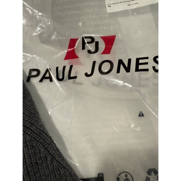 PJ Paul Jones Mens Ribbed Knitted Cardigan Slim Fit Stand Collar Gray Sweater - Picture 7 of 7